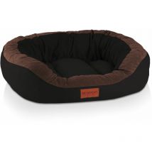 Prins premium lit pour chien, fabriqué en matériau durable:L, black-field (noir/brun) - Beddog
