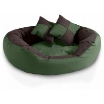 Saba 4en1 lit pour chien, coussin, panier pour chien:L, mystic (vert/brun) - Beddog