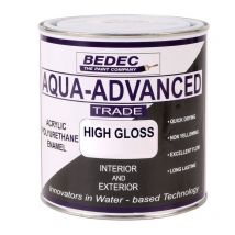 Aqua Advanced Paint Gloss - Black - 2.5 Litre - Black - Bedec