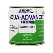 Aqua Advanced Paint Satin - Black - 1 Litre - Black - Bedec