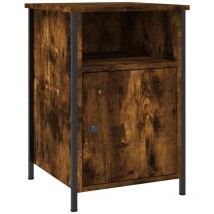 Bedside Cabinet Smoked Oak 40x42x60 cm Engineered Wood Vidaxl Brown