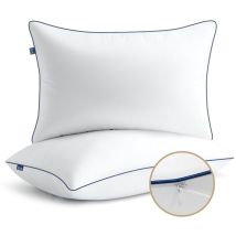 Cuscini Letto Matrimoniale, Cuscini Per Divano 65 X 65 - Set Di 2 Cuscini Regolabili In Altezza, Ipoallergenici, Lavabili In Lavatrice - Bedstory