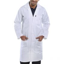Pcwc Polycotton Warehouse Coat White 48' - Beeswift