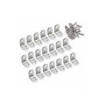 Derrui - 90-Grad-Winkelwinkel, 20 x 20 x 16 mm, L-Form, Metall, Edelstahl, Eckstreben, Unterstützung für Holzmöbel, Schrankunterstützung, 20 Stück