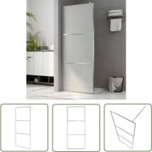 The Living Store Begehbare Duschwand Mit Voll Mattiertem Esg-glas 100x195 Cm - Esg-glas - Duschwand - Dusche - Badmöbel - Badezimmerstil