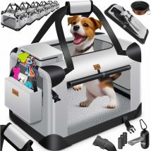 Boîte pour chien Boîte de transport pour chien pliable avec écuelle Sac de transport Boîte de transport pour animaux domestiques Chiens et chats