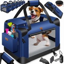 Caisse pour chien Caisse de transport pliable avec écuelle Sac de transport Caisse de transport pour animaux domestiques Chiens et chats Caisse de