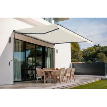 Cazeboo - Einteilige Markise Vecchio 4m X 3m - Premium-leinwand 320g/m² Beige