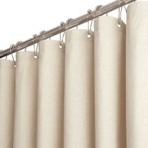 Csparkv - Beige/cremefarbener Duschvorhang Aus Stoff, 180 X 180 Cm – Robustes Set Mit Kunststoffhaken – Wasserdicht Und Dekorativ