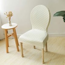Csparkv - Beige)Housse de Chaise de Table à Manger de Forme spéciale,Dossier Rond Housse de Chaise Monobloc entièrement enveloppée,Housse de Chaise