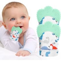 Beißhandschuh Aus Lebensmittelechtem Silikon, Bpa-frei, Beugt Zahnungsschmerzen Und Zahnfleischproblemen Bei Babys Vor, Für Jungen Und Mädchen, Dino 