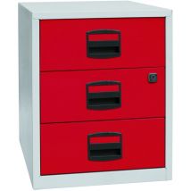 Büroschubladenschrank PFA 52,9 cm hoch 41,3 cm breit 40 cm tief 3 Schubladen pulverbeschichtet Bisley