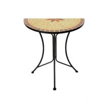 Beistelltisch amarillo halbrund - 60 x 30 cm - Garten Deko Blumen Tisch
