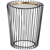 Aubry Gaspard - Beistelltisch aus schwarzem Metall und Platte mit goldfarbenem Finish