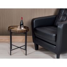 Beistelltisch janine rund Metall in Gold - Schwarz Höhe 60cm ø 48cm