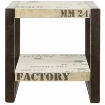 Massivmoebel24 - Beistelltisch Mango 50x40x50 Natur Bedruckt Factory 101