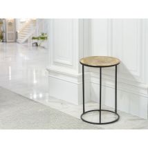 Beistelltisch Patty Rund Metall In Schwarz Gold, Höhe 61cm