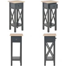 Beistelltisch Schwarz 27 x 27 x 65,5 cm Holz - Holz Tisch - Beistelltisch - Nachttisch - Deko Regal - Wohnzimmerschmuck - Home & Living