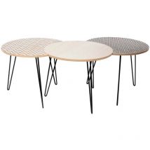Beistelltischchen mit Drahtbeinen (3er-Pack)