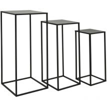 Beistelltisch aus schwarzem Metall (3er-Pack)