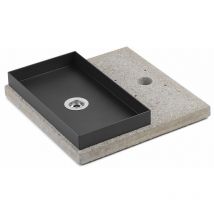 Bel-fer - Base con Vaschetta per Fontane con Ghiera Grande 40x40x5 cm in Cemento Belfer 42/BSE/5 Antracite
