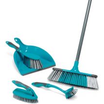 LA024152TQ - Kit di pulizia in turchese da 5 pezzi con scopa, paletta e spazzola, scrubber e spazzolina per piatti, turchese, prodotti per la