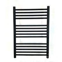 Greenedhouse - Belfast Dry Electric Black Stainless Steel Towel Rail 720mm High 500mm Wide Energy Efficient