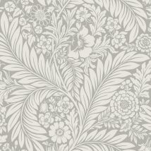 Belgravia Decor - Belgravia Florence Grey Floral Leaf Wallpaper Contemporary Flower Smooth Nature