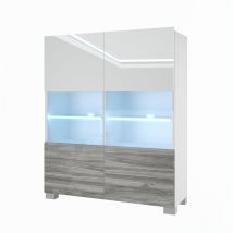 Belini - Commode Chambre ou Salon nex kom i Meubles de Salon avec 2 Portes Vitrées i Teille: 36 x 100 x 115 cm i Commode Salon, Rangement - Couleur: