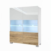 Belini - Commode Chambre ou Salon nex kom i Meubles de Salon avec 2 Portes Vitrées i Teille: 36 x 100 x 115 cm i Commode Salon, Rangement - Couleur: