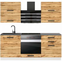 Belini - Cuisine Equipee Complete Emily Muebles de Cuisine Complets - 180 cm. Cuisine Complete avec Plan de Travail, chêne wotan