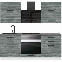 Belini - Cuisine Equipee Complete Emily Muebles de Cuisine Complets - 180 cm. Cuisine Complete sans Plan de Travail, chêne Glamour