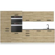 Cuisine Equipee Complete Grace Muebles de Cuisine Complets - 300 cm. Cuisine Complete sans Plan de Travail, chêne Sonoma - Belini