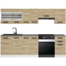 Belini - Cuisine Equipee Complete Lily Muebles de Cuisine Complets - 240 cm. Cuisine Complete sans Plan de Travail, chêne Sonoma