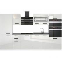 Cuisine Equipee Complete Mila Muebles de Cuisine Complets - 300 cm. Cuisine Complete sans Plan de Travail, Blanc très Brillant - Belini