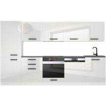 Cuisine Equipee Complete Rose Muebles de Cuisine Complets - 300 cm. Cuisine Complete sans Plan de Travail, Blanc très Brillant - Belini