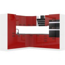 Belini - Küchenzeile Küchenblock Küche L-Form Stacy Küchenmöbel mit Griffe, Einbauküche ohne Elektrogeräten mit Hängeschränke und Unterschränke, mit