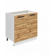 Meuble Cuisine Bas avec Plan de Travail sd i Meubles de Cuisine - Taille: 51,6 x 80 x 85 cm i Petit Meuble Cuisine - 2 Portes i Couleur : chêne wotan