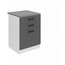 Meuble Cuisine Bas avec Plan de Travail sdsz i Meubles de Cuisine - Taille: 51,6 x 60 x 85 cm i Petit Meuble Cuisine - 2 Tiroirs, 1 Porte i Couleur :