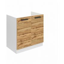 BELINI Meuble Cuisine Bas sans Plan de Travail SDZ I Meubles de Cuisine - Taille: 51,6 x 80 x 82 cm I Meuble sous Evier - 2 Portes I Couleur : chêne