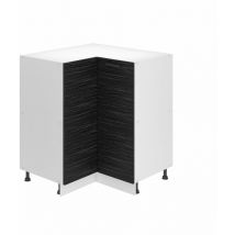 Meuble Cuisine Bas sans Plan de Travail snp i Meubles de Cuisine - Taille: 90 x 90 x 82 cm i Meubles de Cuisine Angle - 1 Porte i Couleur : ébène