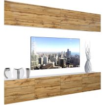 BELINI - Unité Murale TV NEX I Ensemble Muebles de Salon Complet I Ensemble Meuble TV avec Illumination LED I Dimensions: 200 x 180 x 36 cm I Coleur: