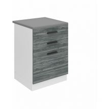 Unterschrank Küche, Küchenunterschrank 60 Cm Breite. Sdsz Küchenunterschrank Mit Arbeitsplatte. Küchenschrank Mit Schubladen, Glamour Wood - Belini