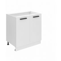 Unterschrank Küche, Küchenunterschrank 80 Cm Breite. Sd Küchenunterschrank Ohne Arbeitsplatte. Küchenschrank Mit 2 Türen, Weiß Matt - Belini
