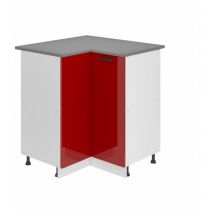Belini - Unterschrank Küche, Küchenunterschrank 90 cm Breite. snp Küchenunterschrank mit Arbeitsplatte. Eckschrank Küche mit 1 Tür, Rot Hochglanz