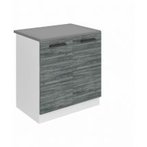 Unterschrank Küche, Spülenunterschrank 80 cm Breite. sdz Küchenunterschrank mit Arbeitsplatte. Spülenschrank mit 2 Türen, Glamour Wood - Belini