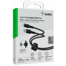 Belkin - Flex Lightning/USB-C 15W 1m mfi. cert. black CAA011bt1MBK (CAA011BT1MBK)