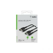 belkin BELKIN Lightning to USB-A Cable 1M 2PK - Black (CAA001BT1MBK2PK)
