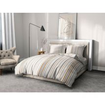 Parure de couette 3 pieces coton 57 fils rose 220 x 240 cm - bellamy