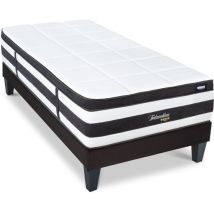 Bellecour - literie Ensemble fontainebleau 90x190 cm Matelas Ressorts ensachés + Sommier Bois